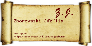 Zborovszki Júlia névjegykártya