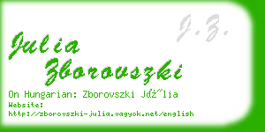 julia zborovszki business card